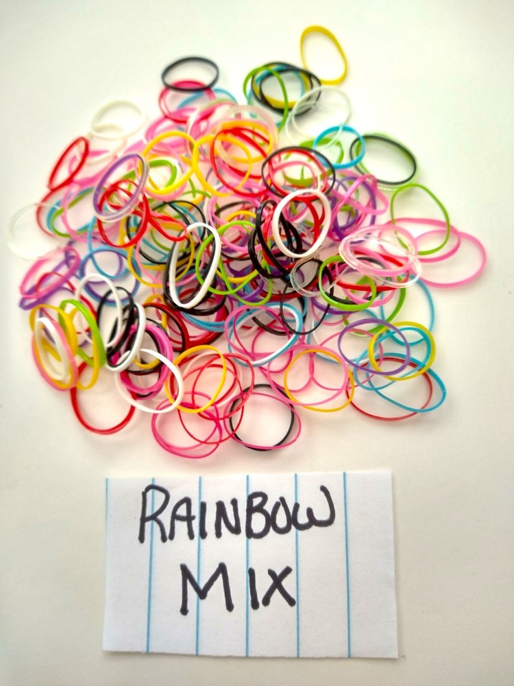 100 Small elastic bands SNAG FREE Hair Dog Pet Grooming tie School Girls dolls