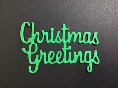 Christmas Greetings Die Cut Embellishments 6 Pcs 1-1/4” x 2” Scrapbook Cards