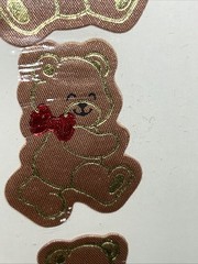 1984 Vintage Hallmark Holiday Christmas Teddy Bear Soft Satin Stickers SEALED D3