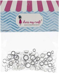 Dress My Crafts Water Droplet Embellishments 150/Pkg-Assorted 4mm, 6mm & 8mm/50