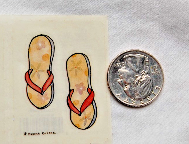 Provo Craft stickers flip-flops summer flower pattern watercolor