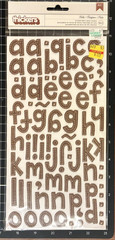American Crafts Thickers Letter Stickers BROWN COPPER Variety Foil, Glitter Foam