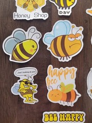 STICKERS x 10 BEE Honey Bee Positive Apiculture Beehive Cartoon Sticker BEH1