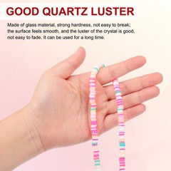 6mm 3500Pcs 10 Strands Polymer Clay Beads Spacer, Green/Pink/Yellow/White