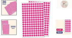 3000 Pack Pink Round Dot Stickers – 0.375″ Self-Adhesive Labels For All Needs