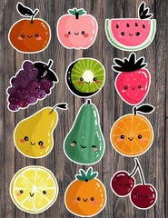 Mixed Fruit Die Cut Vinyl Stickers Set Scrapbooking Laptop Waterbottle