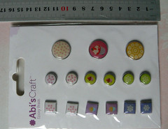 Cup Cakes EPOXY BRADS x 15Items – 6 x 11mm Square – 6 x 11mm & 3 x 20mm Round L6