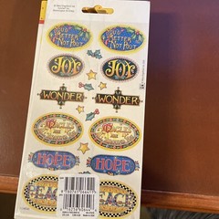Mary Engelbreit Holdiay Christmas Stickers 1 pkg (2 Sheets) Joy Hope Peace