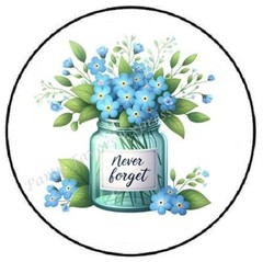 NEVER FORGET ME NOTS FLOWERS ENVELOPE SEALS LABELS STICKERS PARTY FAVORS