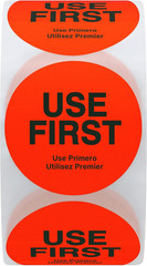 Hybsk Fluorescence USE First Stickers Restaurant Food Service FIFO Label 1.5 Inc