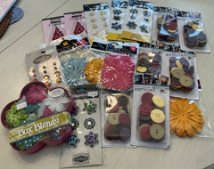 brads buttons flowers scrapbook card tag craft gift lot new