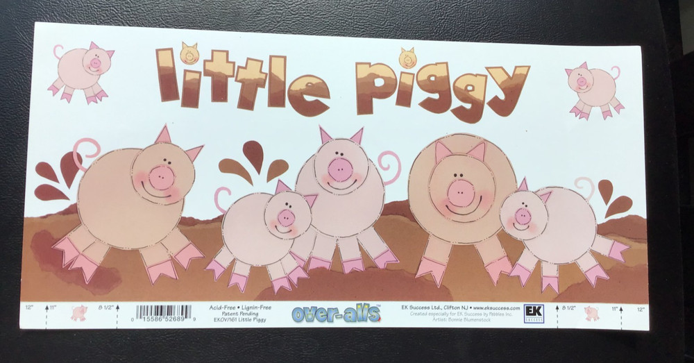 HUGE EK Success Overalls SCRAPBOOK Borders 12 x 5″ LITTLE PIGGY