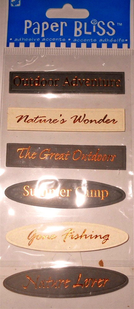 Nature Lover Fishing Outdoor Summer Camp Paper Bliss Tiny Title Labels Crafts
