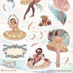 STICKII Ballet Beauty Sticker Sheet – Gold Foil Ballerina Planner Stickers