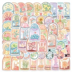 50pcs Jar Stickers, Mason Drink Tube Coffee popsicle, Waterproof, 148