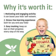 Dinosaur Potty Training Chart for Toddlers, 194 Stickers, Reward Set