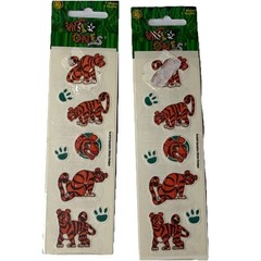 VTG Sandylion Fuzzy Wild Ones Tiger Sticker Pack Roarie Lot Of 2 Tactile