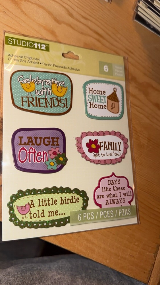 Studio 112- A Little Birdie Told Me Love Laugh Family Friends 3D Stickers
