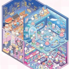 Miniature Scene 3D Sticker Collection DIY House Sticker Make Your Own Store/Room