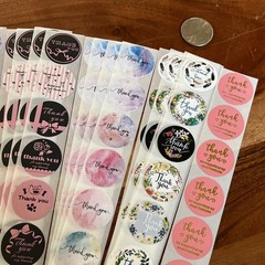 200pcs Cute Thank You Stickers 1” Small Business for Decorate Envelopes Sealing