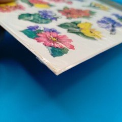 Vtg Hallmark Stickers Colorful Flowers Floral 4 Sheets New In Package 1979