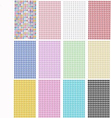 3120 Pcs 6Mm Self-Adhesive Rhinestone Stickers for Crafts DIY Card Making (12 Sh