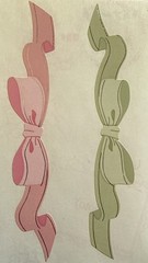 PINK/GREEN SILVER METALLIC BOW Stickers(2pc) Mrs.Grossman’s•Pastel •Card Making•