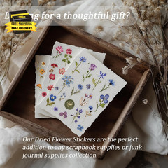 450 Pcs Flower Stickers for Scrapbook Supplies, Dried Pressed Flowers Scrapbook,