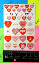 American Greetings Love Words Hearts Sticker Sheet
