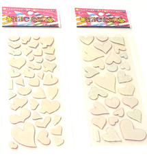 Heart Stickers Valentine Love Pink Red Purple Polka Dot Craft Lot of 2 NEW READ