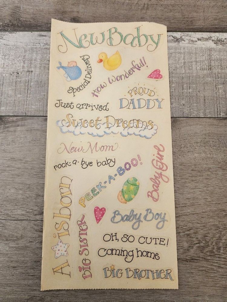 Jumbo Sticker Sheet – MAMBI Baby Boy Toys Scrapbook NEW Retired #39