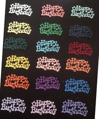 Happy Birthday Star Die Cut Embellishments Choose Color 12 pcs 1-1/4″ X 2-1/4″