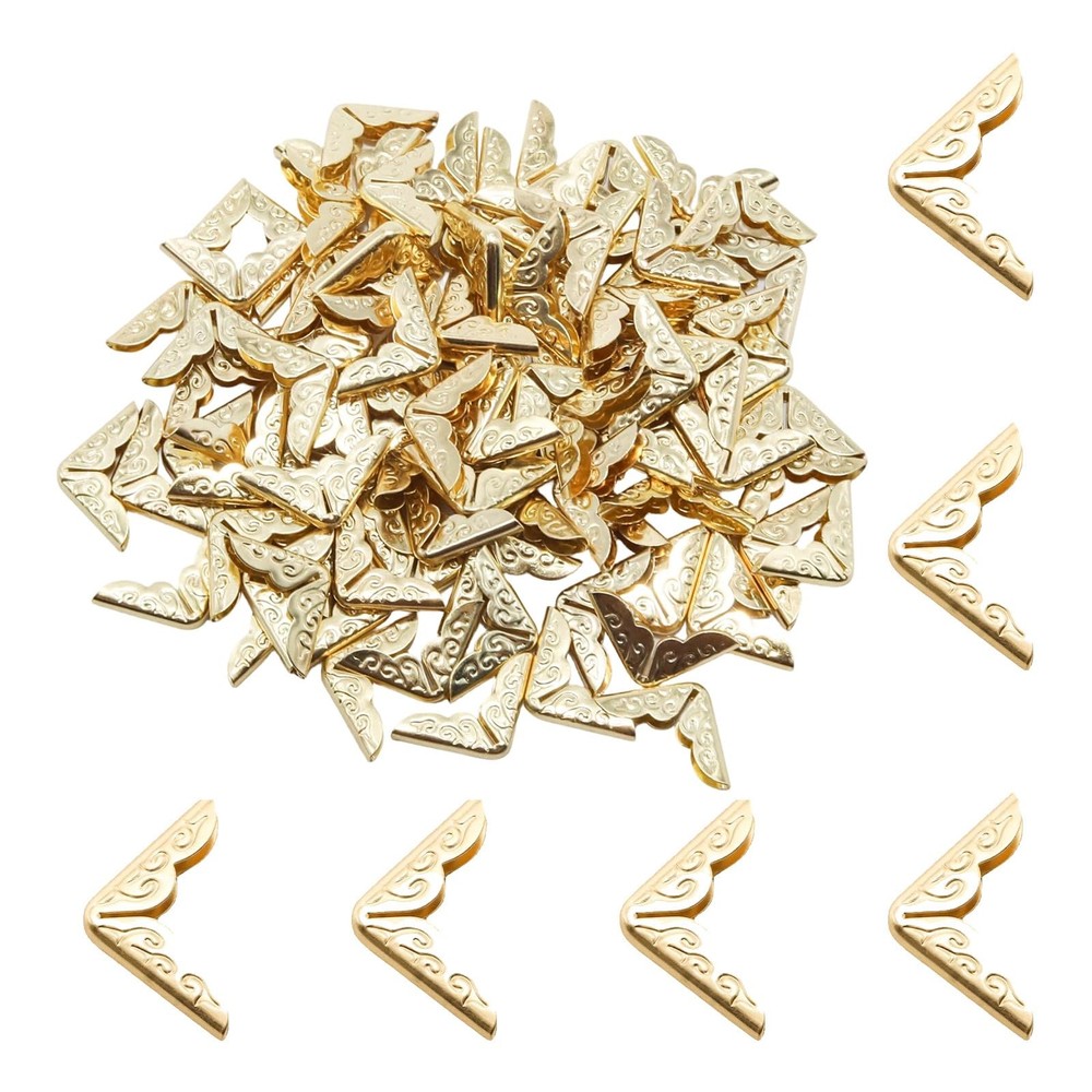 100 Pcs 15mm Gold Metal Book Corner Protectors Vintage Photo Corner Protector