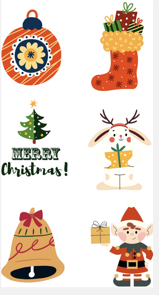 Christmas Elf Holiday Vinyl Sticker Reindeer Bunny Tree Stocking Ornament Art