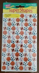 Trend superShapes Stickers, PLAY BALL, NIP 6 Sheets 600 stickers, footballs…