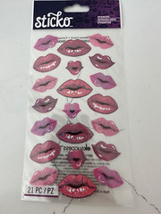 Sticko Autocollant Kiss Lips ~ Bling Lips Different Shades of Pink Scrapbooking