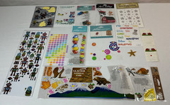 Mixed Lot of Scrapbooking Stickers, Open Packages, Partially Used, Many Brands