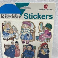 Vintage American Greetings Stickers Dolls Girls New 4 Sheets
