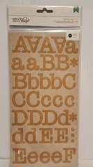 American Crafts DIY Shop Large Letter Stickers Kraft & Black- Lot of 3