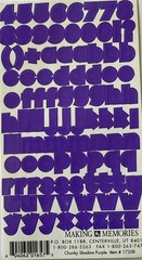 PURPLE SHADOW CHUNKY ALPHABET Stickers(2sheet)Making Memories •Letters•Number•