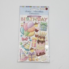 Punch Studios Birthday Party Glitter Dimensional Paper Stickers Scrapbook