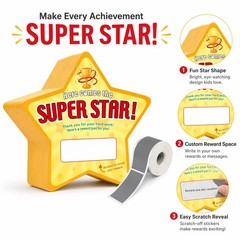 50 PCS StarShaped DIY Custom Scratch Off Cards Classroom Prizes Tickets Kids