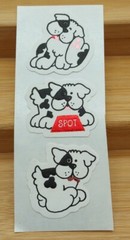 VTG Stickers Hallmark Satin Dog Spot Black And White 2″ Tall B