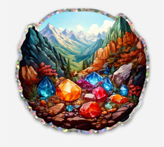 Gemstone Mineral Glitter Sticker | Precious Gems Rock Hound Sticker