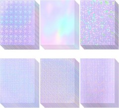 36 Holographic Laminating Sheets 8.5×11 Waterproof Self Adhesive Sticker Paper