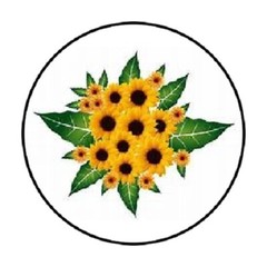 48 SUNFLOWERS ENVELOPE SEALS LABELS STICKERS 1.2″ ROUND