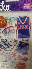 Sticko Scrapbooking Basketball With Foil NEW with FREE SHIPPING 26 Pcs