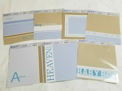 NEW Lot 8 MME Lay-over Layouts Baby Boy 8 x 8 Color Blue Brown Scrapbooking -F