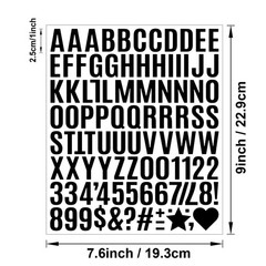 1960Pcs Waterproof 1″ Vinyl Alphabet & Number Stickers – Self-Adhesive, Black