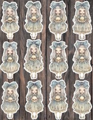 Scary Goth Doll Die Cut Vinyl Stickers Set Scrapbooking Laptop Water Bottle